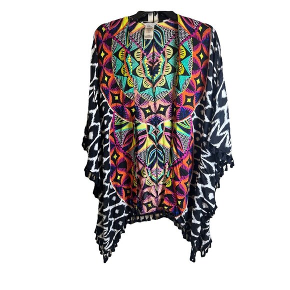 Trina Turk Isabelle Sykes Print Swim Cover Up Open Blouse Shirt Women’s One Size - Picture 7 of 10